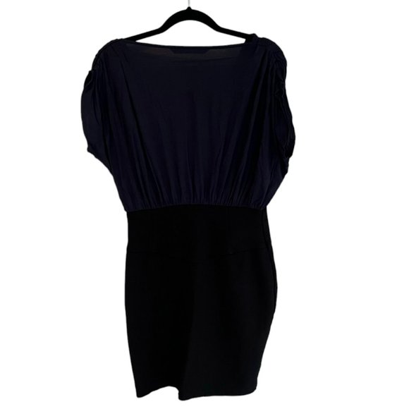 Women's‎ Zara Basic Blue and Black Midi Dress Size Large - Picture 2 of 4